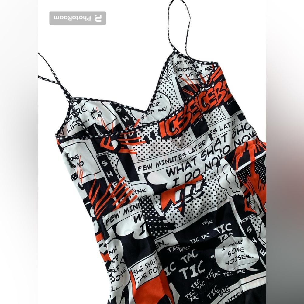 πππ Iceberg Italy 100% silk newsprint top size S or 42 European πππ - Picture 8 of 11